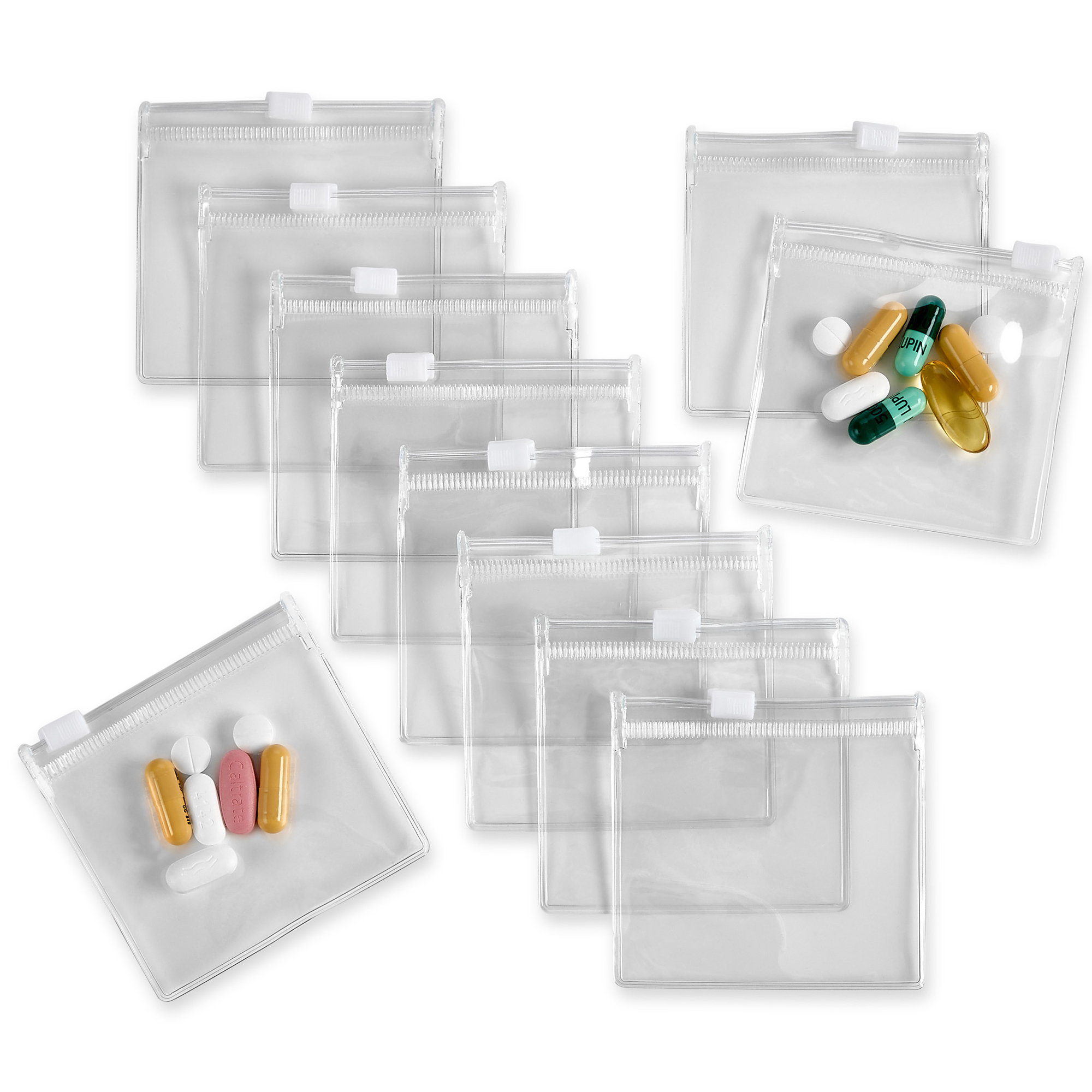 Zippered Pill Pouch Bags – 24 Pcs, Slide Lock Clear Plastic Mini Bags,  BPA-Free for Pills Vitamins, Supplements, Medications, Jewelry, Crafts,  Small Objects – Self-Sealing, Reusable, Travel-Friendly