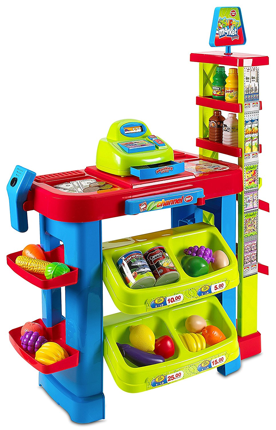 Creative Time Kids Supermarket Super Fun Playset With Shopping Cart