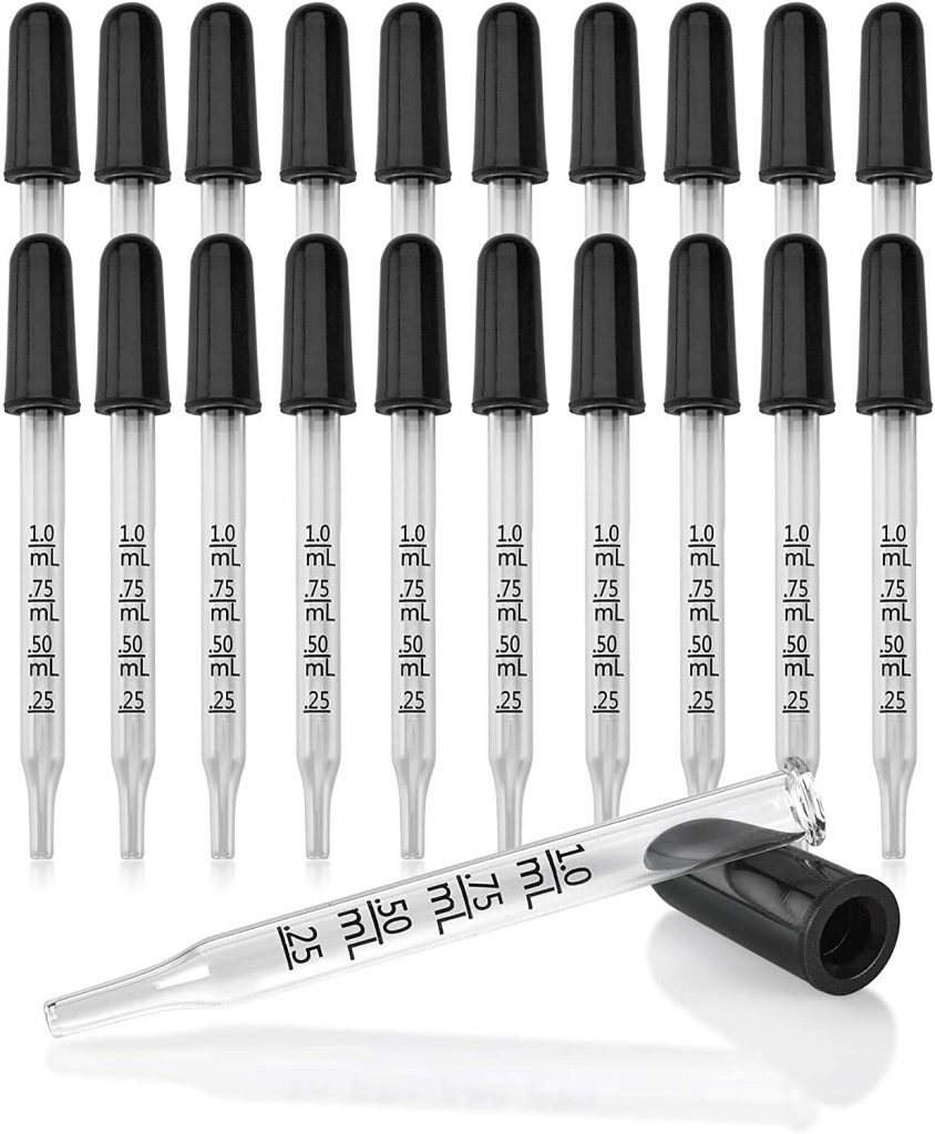 Eye Calibrated Glass Dropper Set for Accurate Measurement 4 Pack