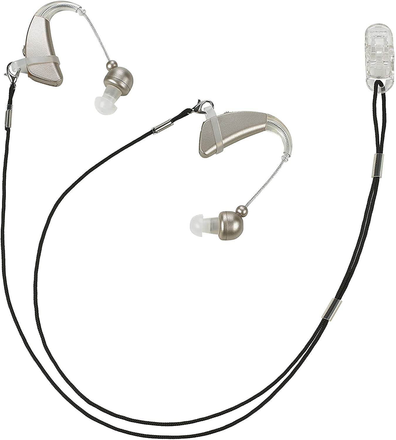 Hearing Aid Clips Protective Holder with Anti Lost Lanyard Cord