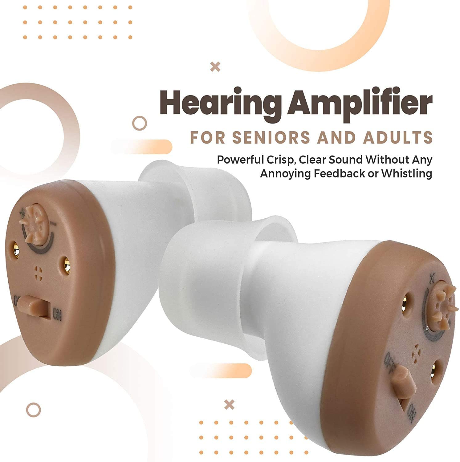 Hearing Amplifier for Seniors and Adults, Rechargeable CIC Completein