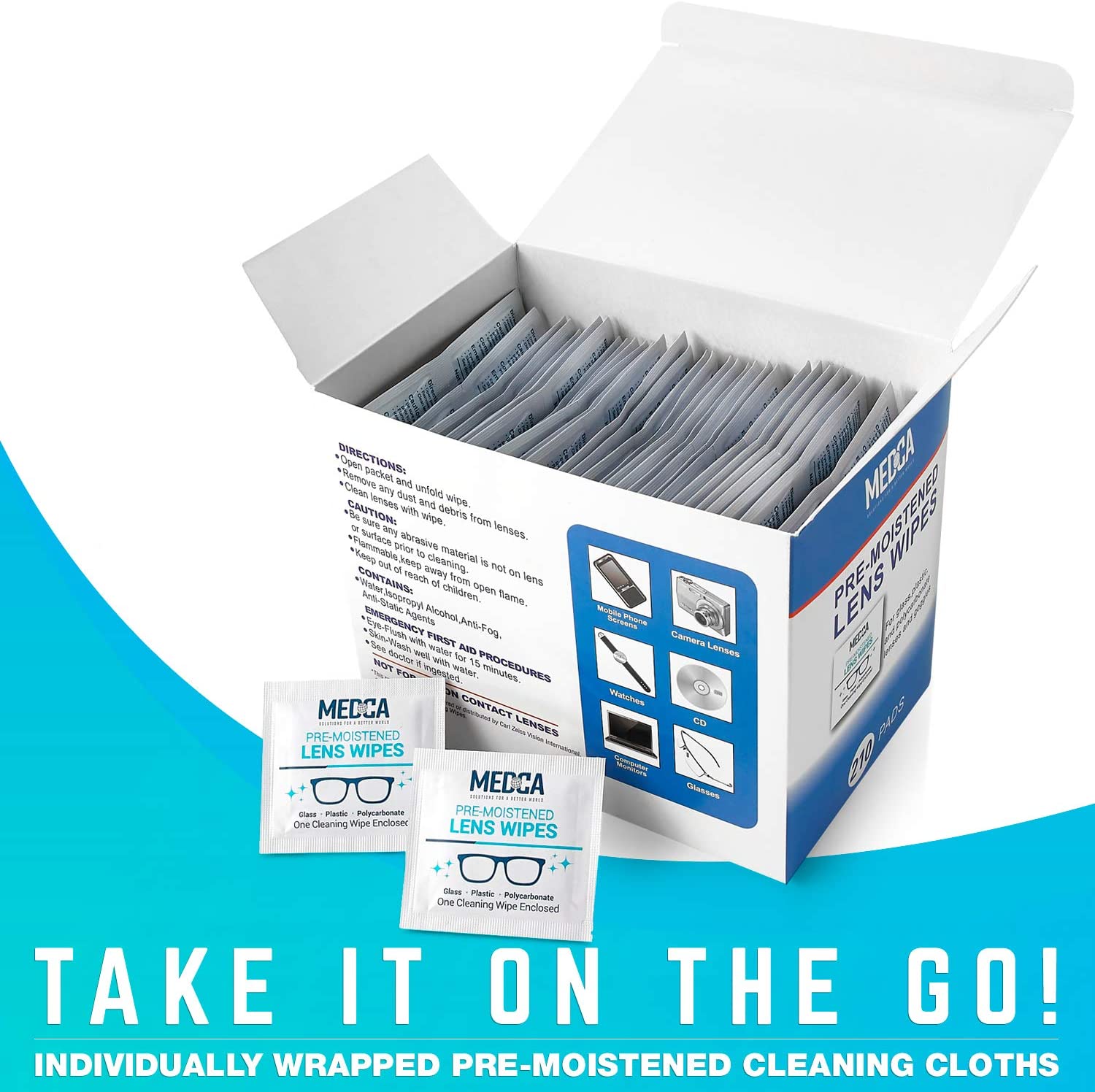 Lens Cleaning Wipes [210 Pack] Pre Moistened Cleansing Cloths and