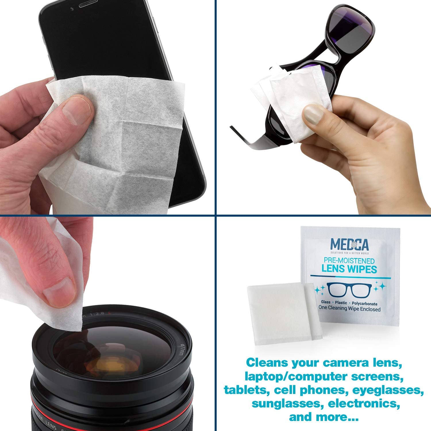 Lens Cleaning Wipes [210 Pack] Pre Moistened Cleansing Cloths and