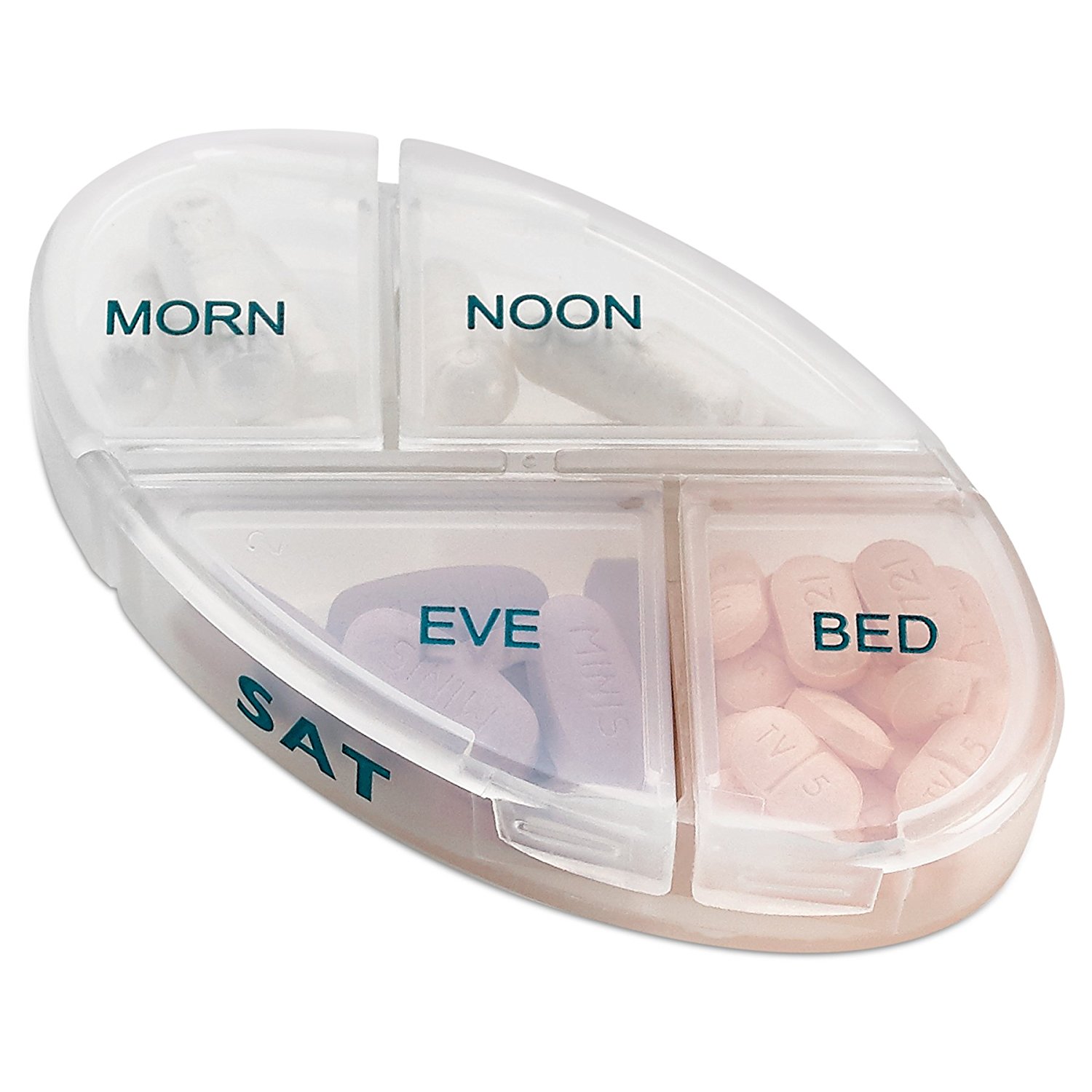 MEDca Weekly Pill Organizer, 1 Dispenser, 7 Stackable Compartments Four