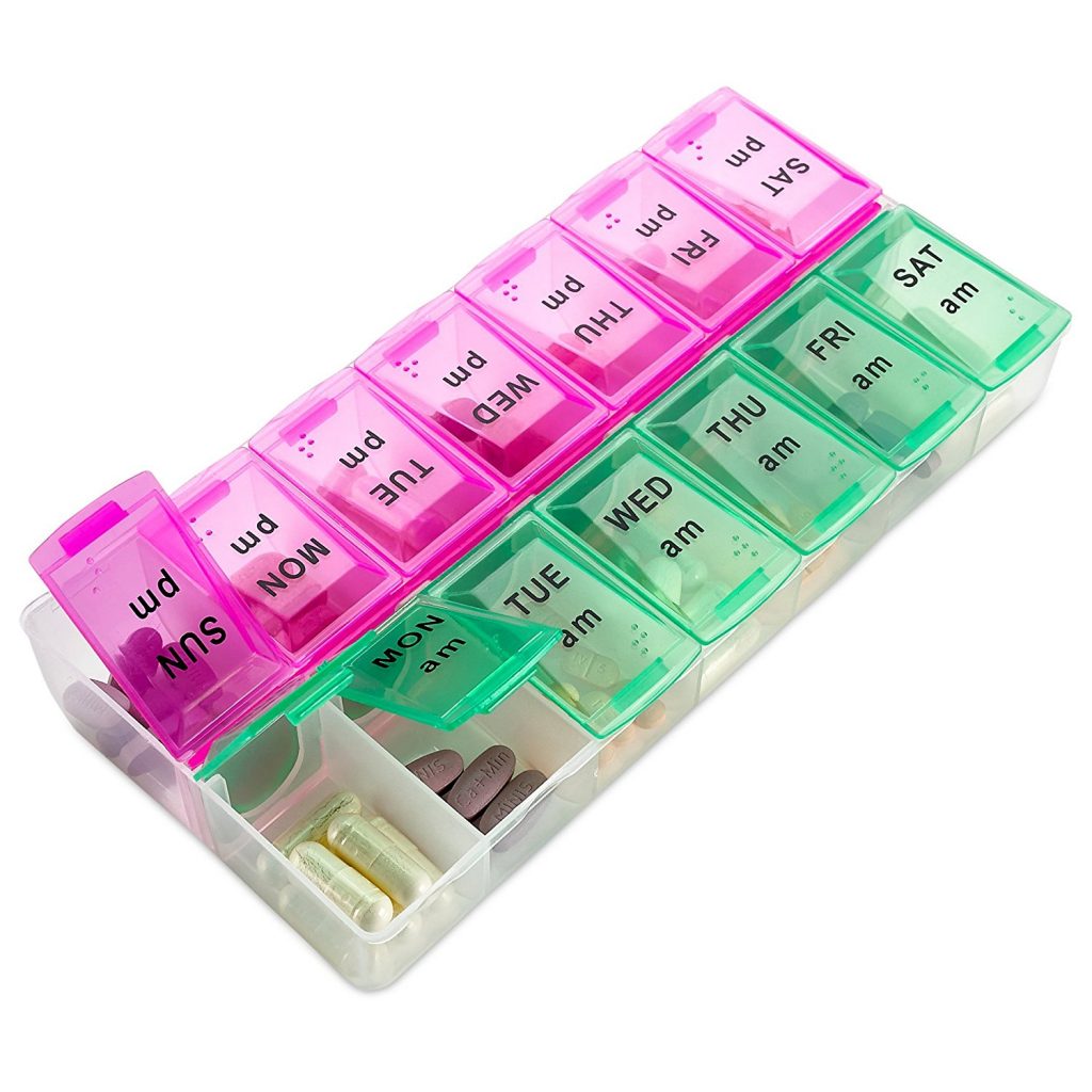MEDca Weekly Pill Organizer, TwiceaDay, 1 Pill Organizer Carismedic