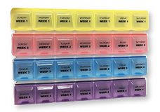 Monthly-Pill-Organizer-28-Day-Extra-Large-Monthly-Pill-Planner-to-Separate-Pills-Vitamins-Week-to-Week-Travel-Medic-B076N2RW8H