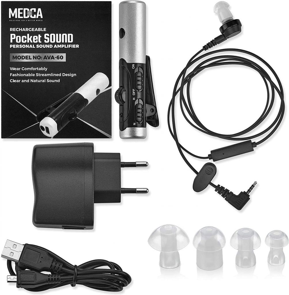 Rechargeable Hearing Amplifier Wireless HandsFree Neckband, Noise